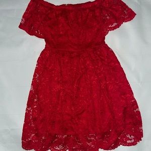 Red lace dress!